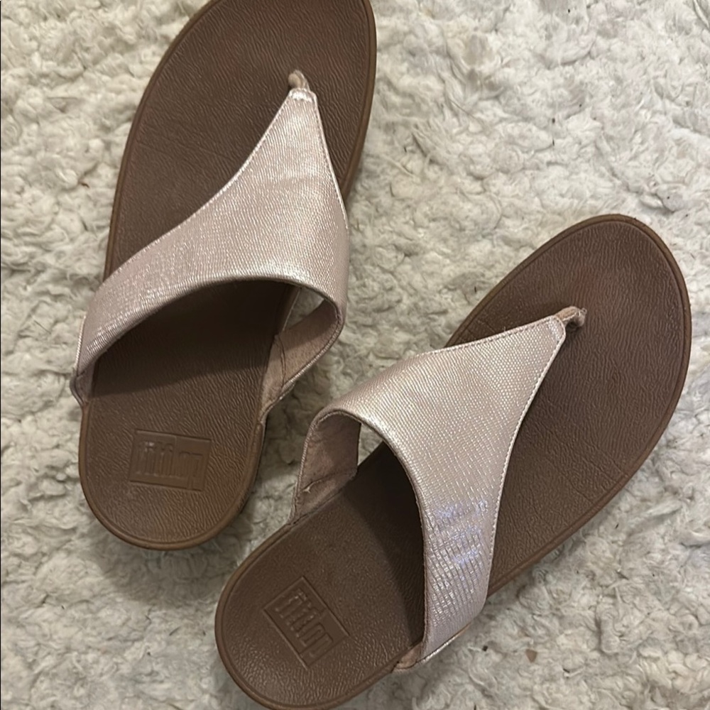 Fitflop Pink and Brown Sandals with Cushioned Footbed